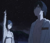 ichigo and hiro looking at the stars